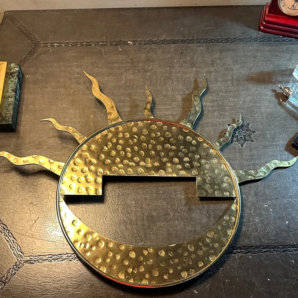 Stainless steel Sunburst Wall Accent - Gold Decorative Wall Decor